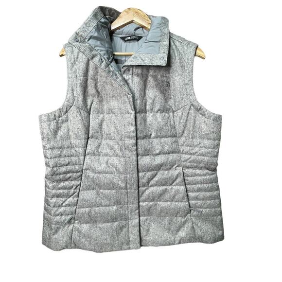 The North Face Grey Quilted Snap Button‎ Vest Women's Size Xl - Picture 1 of 6
